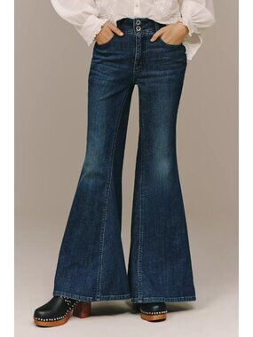 Pilcro Brigette High-Rise Bell-Bottom Jeans 30